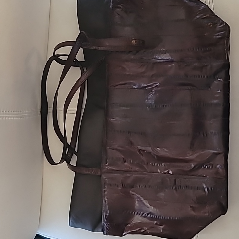 SUNCO Genuine Eel Leather Tote, Vintage